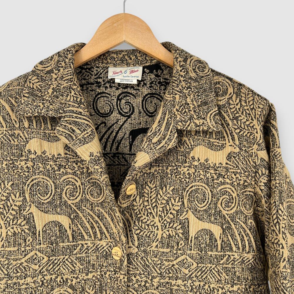 80s Vintage Impala Animal & Nature Print Tapestry Jacket Medium - Picture 6 of 6
